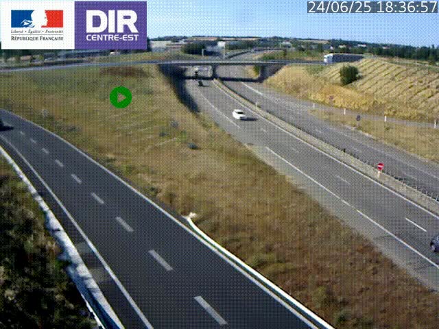 Webcam sur le contournement de Valence, sur la Nationale 7, caméra orientée vers Lyon