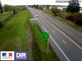 Webcam à Mably, à proximité de Roanne en direction de Moulins sur la N7