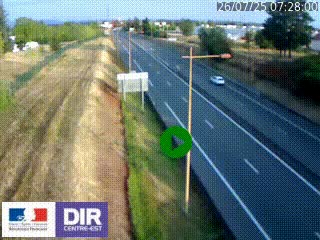 Webcam à Mably, à proximité de Roanne en direction de Moulins sur la N7