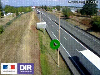 Webcam à Mably, à proximité de Roanne en direction de Moulins sur la N7