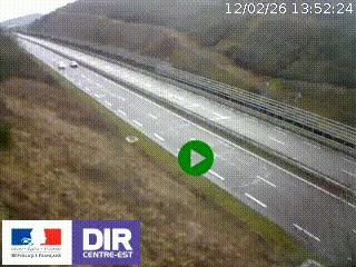Webcam au niveau du col de Bois Clair à hauteur de Cluny sur la N79. Vue orientée vers Mâcon