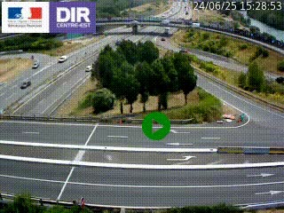 Webcam traffic à Grenoble-sud sur l'autoroute A480. Vue orientée vers l'entrée et la sortie de Grenoble