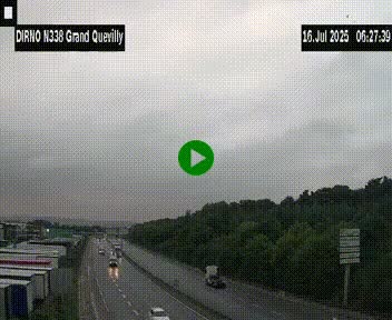 Webcam routière sur N338 à hauteur de Grand-Quevilly en périphérie de Rouen. Vue orientée vers Rouen