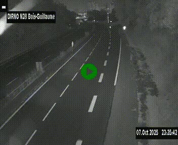 Webcam routière à hauteur de Bois-Guillaume en périphérie de Rouen. Vue orientée vers Rouen
