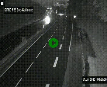 Webcam routière à hauteur de Bois-Guillaume en périphérie de Rouen. Vue orientée vers Rouen