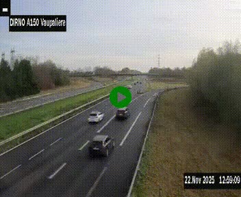Webcam autoroute A150 à hauteur de La Vaupalière en périphérie de Rouen. Vue orientée vers Rouen