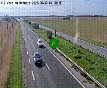 Webcam à hauteur de Vert-en-Drouais sur la N12, en périphérie de Dreux. Vue orientée vers Alençon