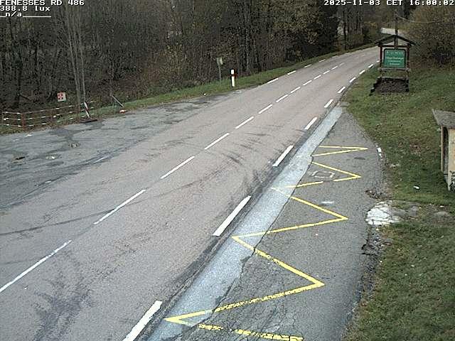 Webcam en haut du col des Fenesses, aussi appelé col du Ménil sur la D486 à 593 mètres d'altitude dans les Vosges