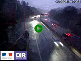 Caméra autoroute sur A6 - Valvert, près de Lyon, en direction de Paris, à hauteur de la sortie 36 Porte du Valvert