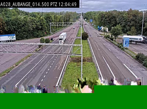 Webcam autoroute Belgique - Aubange - A28 direction Arlon - BK 14