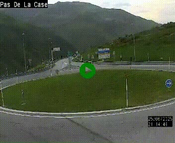 Webcam sur la N22 au niveau du poste frontière entre la France et Andorre à proximité de Pas de la Case à plus de 2000 mètres d'altitude