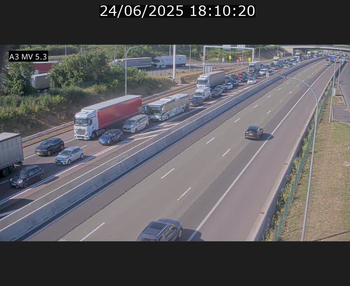 Webcam à l'Aire de Berchem au Luxembourg sur l'A3. Vue orientée vers la France