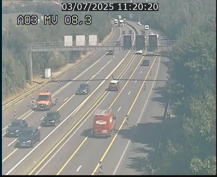 Webcam Autoroute après la Croix de Bettembourg en direction de Luxembourg sur l'A3