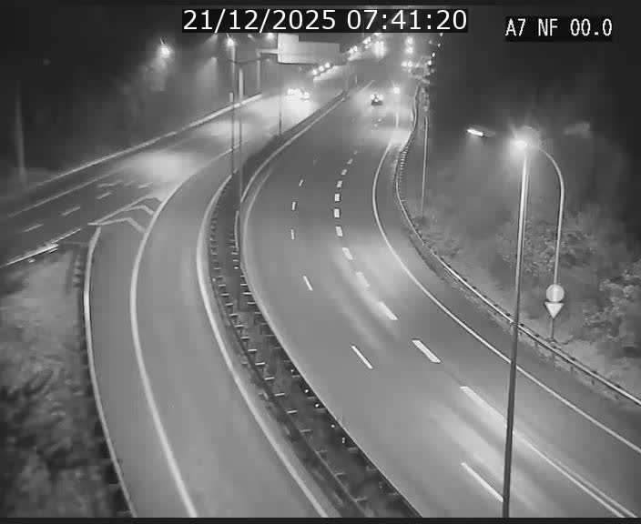 Caméra autoroute Luxembourg A7 - Echangeur A1/A7 Grünewald direction Tunnel Stafelter