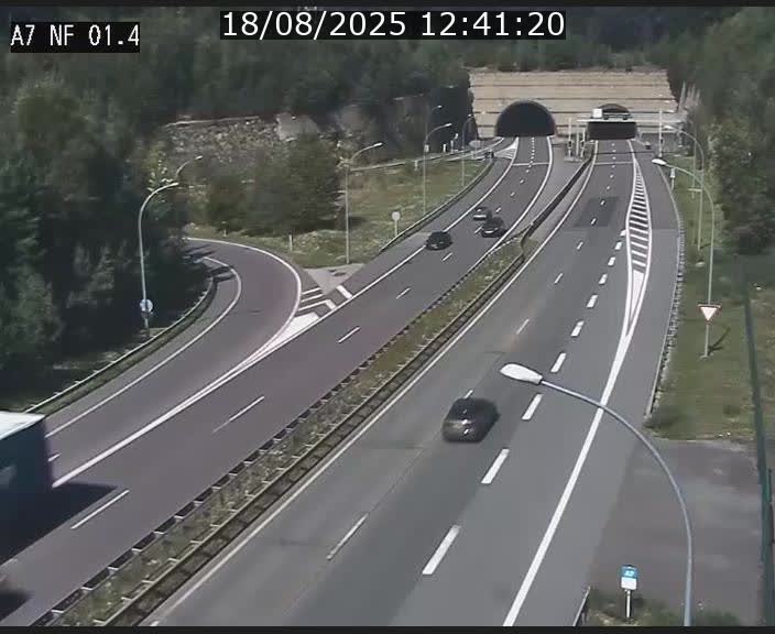 Caméra autoroute Luxembourg A7 - Echangeur Waldhaff - direction Tunnel Stafelter