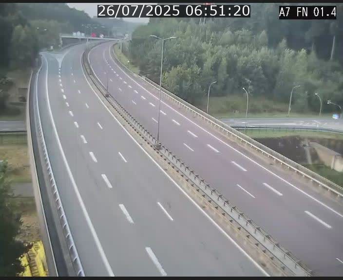 Caméra autoroute Luxembourg A7 - Tunnel Stafelter - direction Echangeur Grünewald