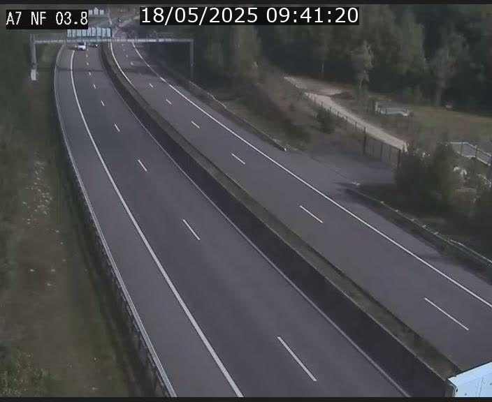 Webcam autoroute A7 au Luxembourg à la sortie du Tunnel Stafelter vers le Nord