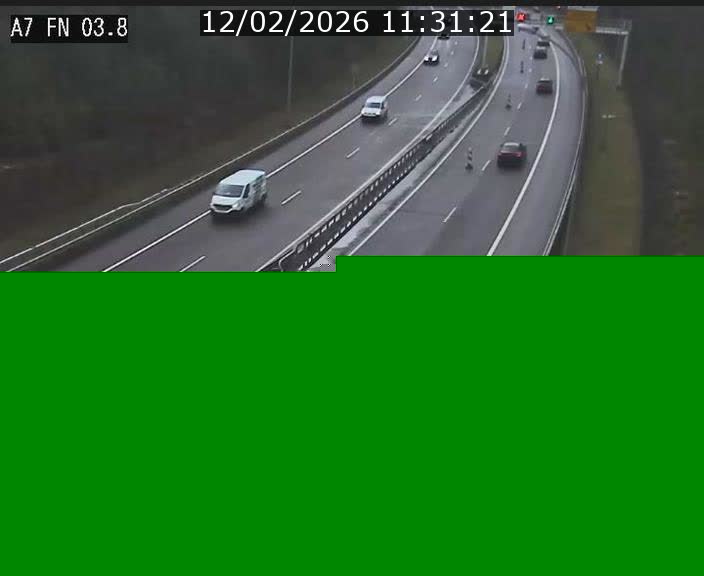 Caméra autoroute Luxembourg A7 - Passage à gibier Rëngelbour - direction Tunnel Stafelter