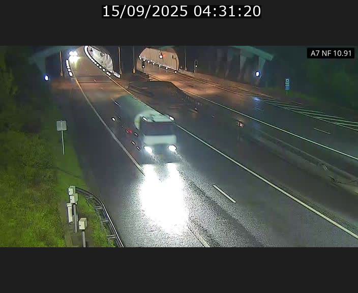 Caméra trafic Luxembourg - A7, Tunnel Gousselerbierg, entrée sud, direction Mersch