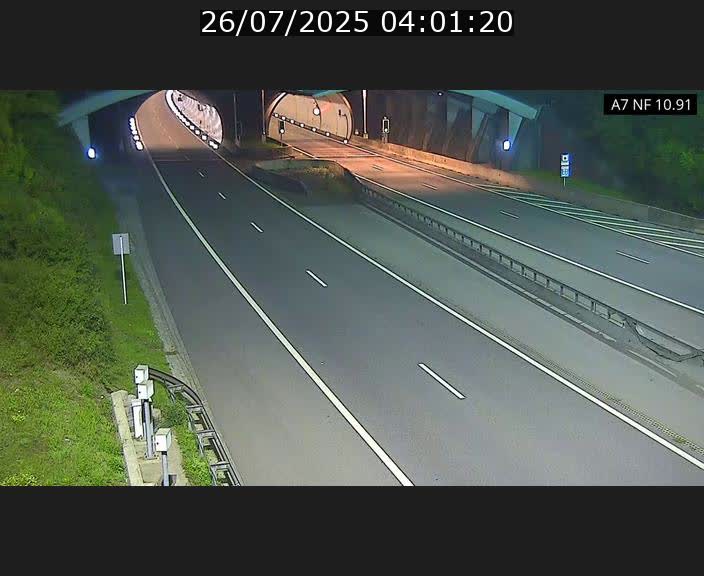 Caméra trafic Luxembourg - A7, Tunnel Gousselerbierg, entrée sud, direction Mersch