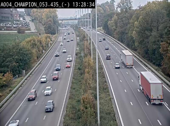 Webcam E411 à Champion, à proximité de Namur. Vue orientée vers Bruxelles