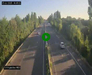 Webcam routière à la fin de la N10, en périphérique ouest d'Angouleme, proche de la jonction avec l'A10