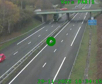 Caméra routière sur l'autoroute A20 au nord de Limoges, à la jonction avec la N520. Vue orientée vers Paris