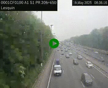 Webcam autoroute A1 à hauteur de Lesquin. Vue orientée vers Lille