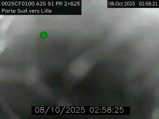 Webcam autoroute A25 sur le périphérique de Lille à hauteur de Lille-Sud et la sortie 3 Faches-Thumesnil. Vue orientée vers Lille-Centre.