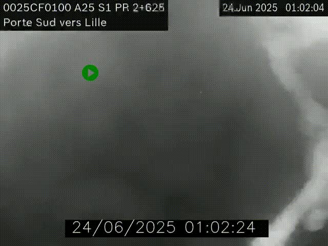 Webcam autoroute A25 sur le périphérique de Lille à hauteur de Lille-Sud et la sortie 3 Faches-Thumesnil. Vue orientée vers Lille-Centre.