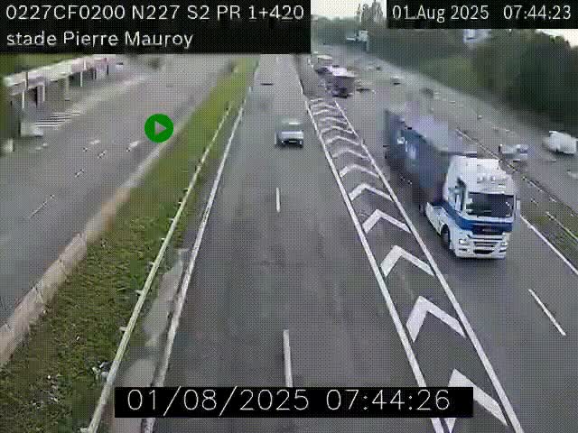 Webcam à hauteur du Stade Pierre Mauroy à Villeneuve d'Ascq sur la N227. Vue orientée vers Mons-en-Baroeul