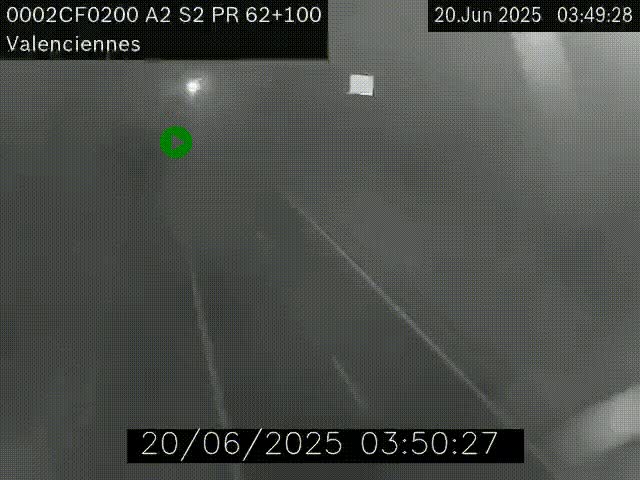 Webcam autoroute A2 à Valenciennes. Vue orientée vers Maubeuge et Mons (Belgique)