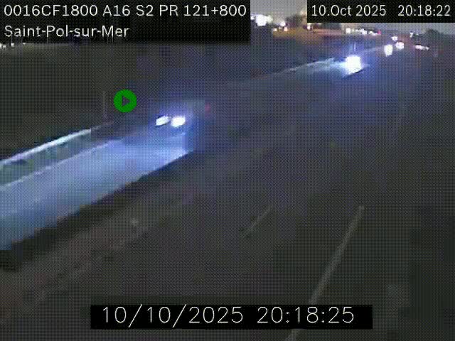 Webcam autoroute A16 à proximité de Dunkerque, à hauteur de la sortie Saint-Pol-sur-Mer. Vue orientée vers Calais