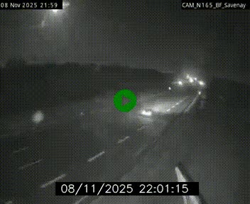 Webcam sur la N165 à hauteur de Savenay, au nord-ouest de Nantes en direction de la Bretagne