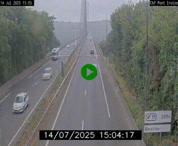 Webcam sur la N165 après le Pont de l'Iroise, à l'entrée de Brest