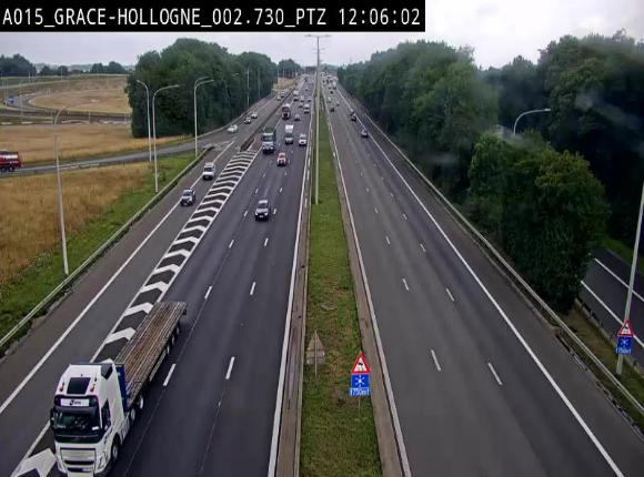 Caméra trafic Belgique - Grâce-Hollogne - E42, jonction avec A604, direction Loncin/Aéroport de Liège -  BK 3.2