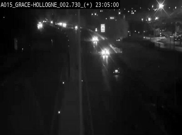 Webcam E42/A15 à Grâce-Hollogne, à proximité de la jonction avec l'A604. Vue orientée vers Namur