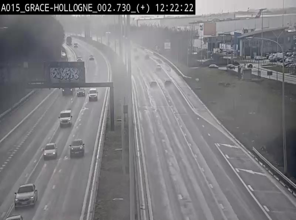 Webcam E42/A15 à Grâce-Hollogne, à proximité de la jonction avec l'A604. Vue orientée vers Namur