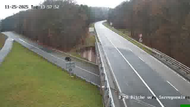 Webcam sur la D620, sur le contournement de Bitche. Vue orientée vers Sarreguemines