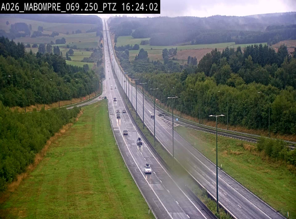 Webcam E25 (A26) à Mabompré. Vue orientée vers Liège