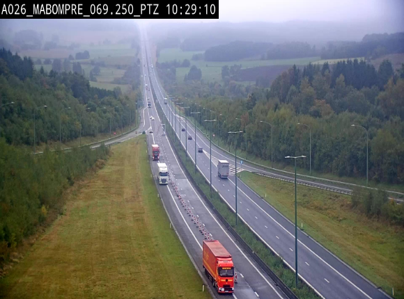 Webcam E25 (A26) à Mabompré. Vue orientée vers Liège