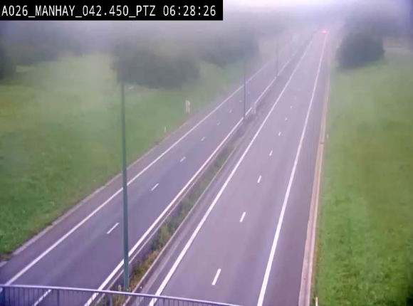 Webcam autoroute A26/E25 à hauteur de Manhay, à la jonction avec la N651 en direction de Liège - BK 42.4
