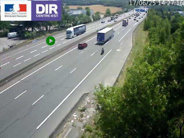 Caméra de circulation à Saint-Priest à la jonction entre l'A43 et l'A46 en direction de Marseille