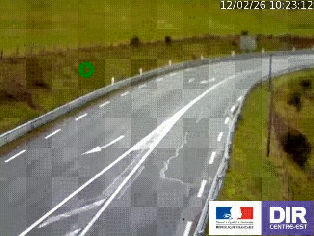 Webcam sur le col Pin Bouchain, vue orientée vers Roanne, en provenance de Lyon sur la nationale 7 (N7)