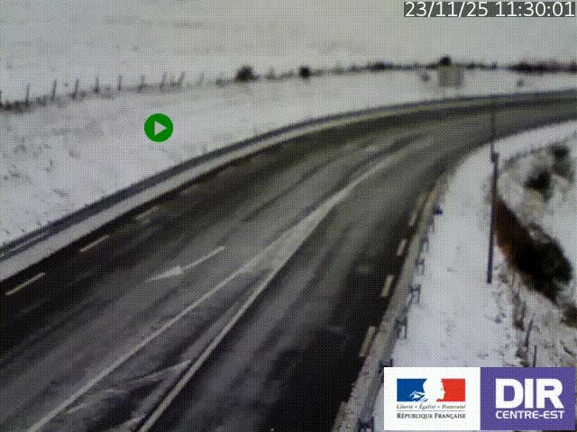 Webcam sur le col Pin Bouchain, vue orientée vers Roanne, en provenance de Lyon sur la nationale 7 (N7)