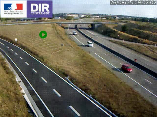 Webcam sur le contournement de Valence, sur la Nationale 7, caméra orientée vers Lyon