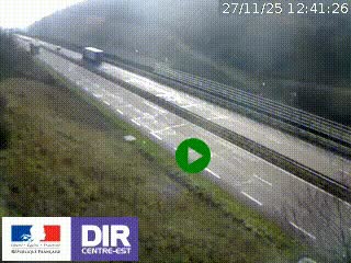 Webcam au niveau du col de Bois Clair à hauteur de Cluny sur la N79. Vue orientée vers Mâcon