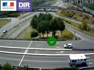 Webcam traffic à Grenoble-sud sur l'autoroute A480. Vue orientée vers l'entrée et la sortie de Grenoble
