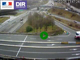 Webcam traffic à Grenoble-sud sur l'autoroute A480. Vue orientée vers l'entrée et la sortie de Grenoble