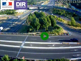 Webcam traffic à Grenoble-sud sur l'autoroute A480. Vue orientée vers l'entrée et la sortie de Grenoble